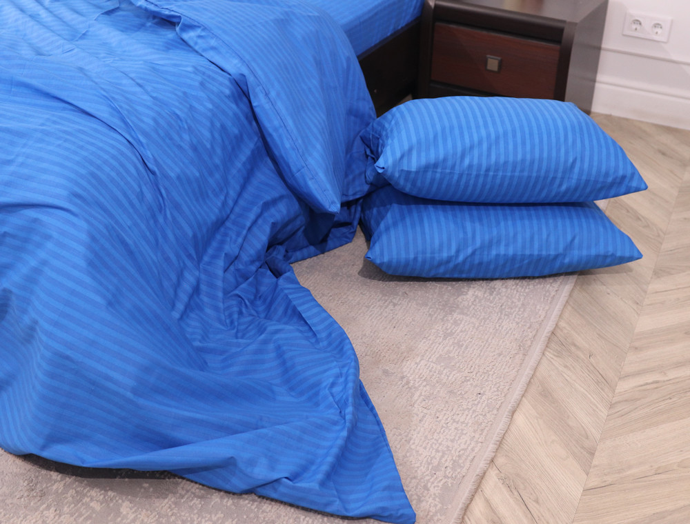 Євро-максі набір смугастої постільної білизни 200*220 із Бязі "Gold" №153001 Черешенька™