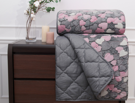 Полуторне флісове стьобане покривало №55085R