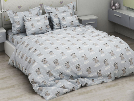 Тканина для постільної білизни Бязь "Gold" Lux дитяча GLB41761grey