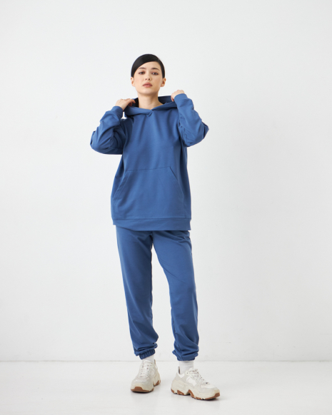 Жіночий спортивний костюм з капюшоном (Розмір M) синій №20222140