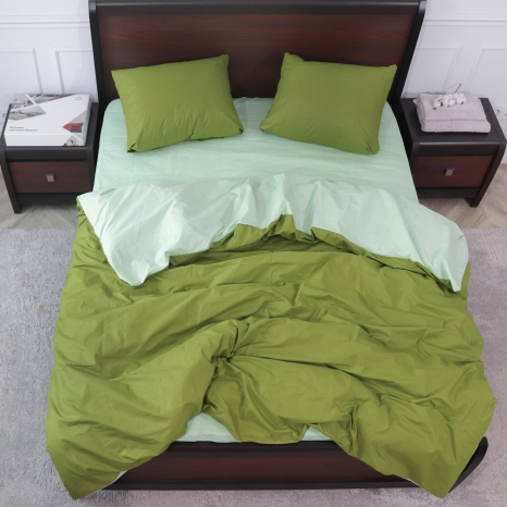 Євро-максі набір однотонної постільної білизни 200*220 із Бязі "Gold" №150538AB Черешенька™