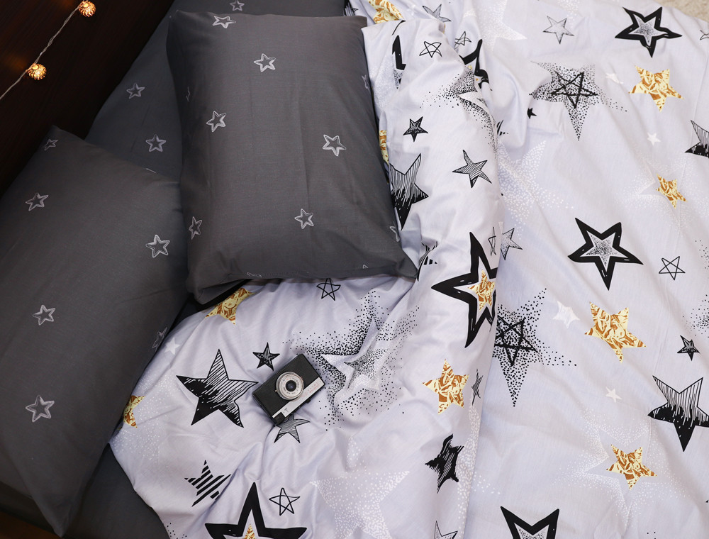 Двоспальний набір постільної білизни 180*220 із Сатину №033AB Черешенка™