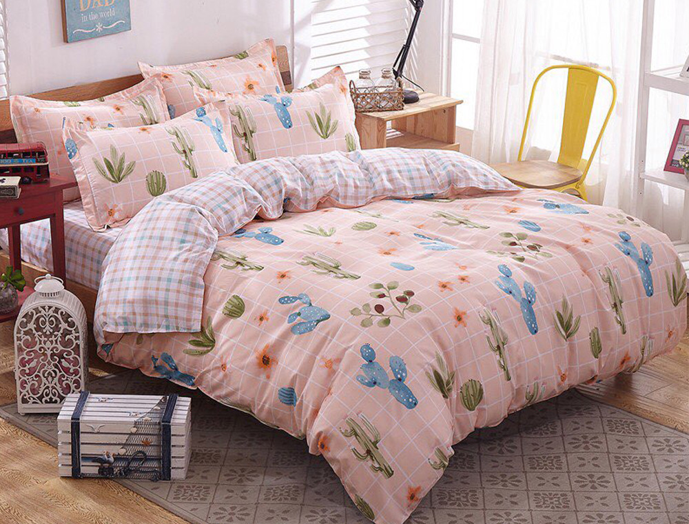 Євро-максі набір постільної білизни 200*220 із Сатину №1919AB Черешенка™