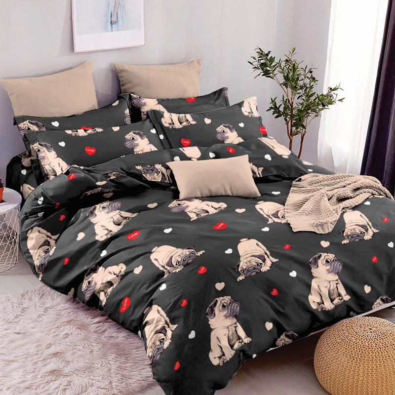 Тканина для постільної білизни Бязь "Gold" Lux GL3396dark-grey