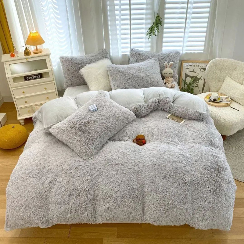 Евро-макси набор постельного белья 200*230 Плюш Травка №EL-05 Черешенка™