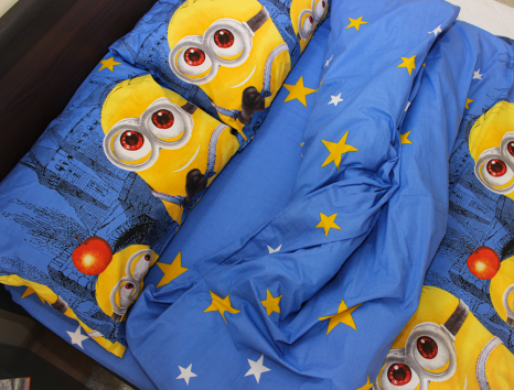 Полуторний набір постільної білизни 150*220 із Бязі "Gold" №16196 Черешенка™