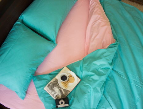 Сімейний набір однотонної постільної білизни із Бязі "Gold" №15753AB Черешенька™