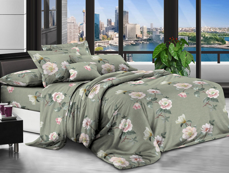 Євро набір постільної білизни 200*220 із полікотону №20029 Черешенька™