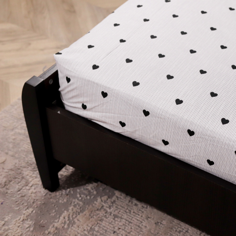 Простирадло на резинці (180*200*25) серця на білому №6650991