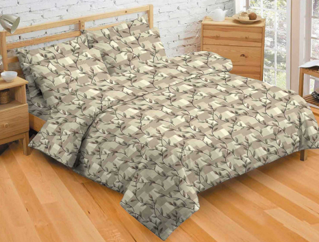 Тканина для постільної білизни Бязь "Gold" "Рослинність" GLL12990brown