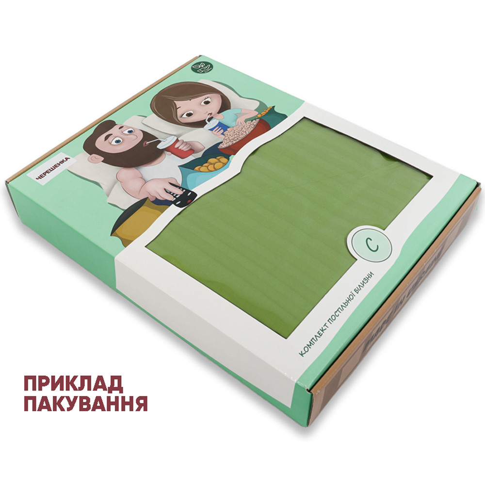 Сімейний набір постільної білизни зі Страйп Сатину №501652 Черешенка™