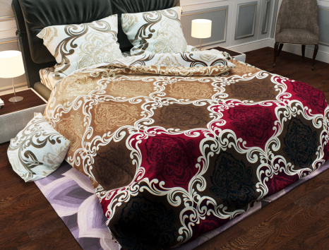 Полуторний набір постільної білизни 150*220 із Бязі "Gold" №151424AB Черешенка™