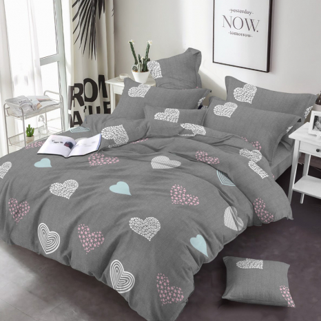 Тканина для постільної білизни Бязь "Gold" Lux GL1737grey