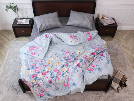 Двоспальний набір постільної білизни 180*220 із Сатину №016AB Черешенка™