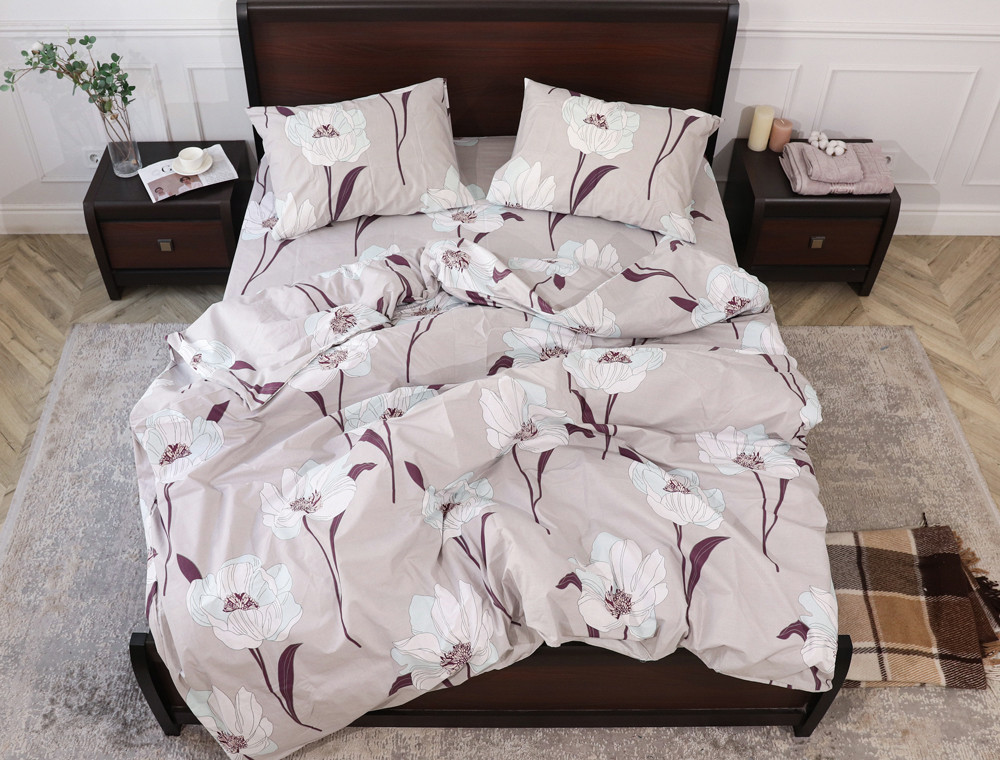 Двоспальний набір постільної білизни 180*220 із Бязі "Gold" №151518 Черешенка™