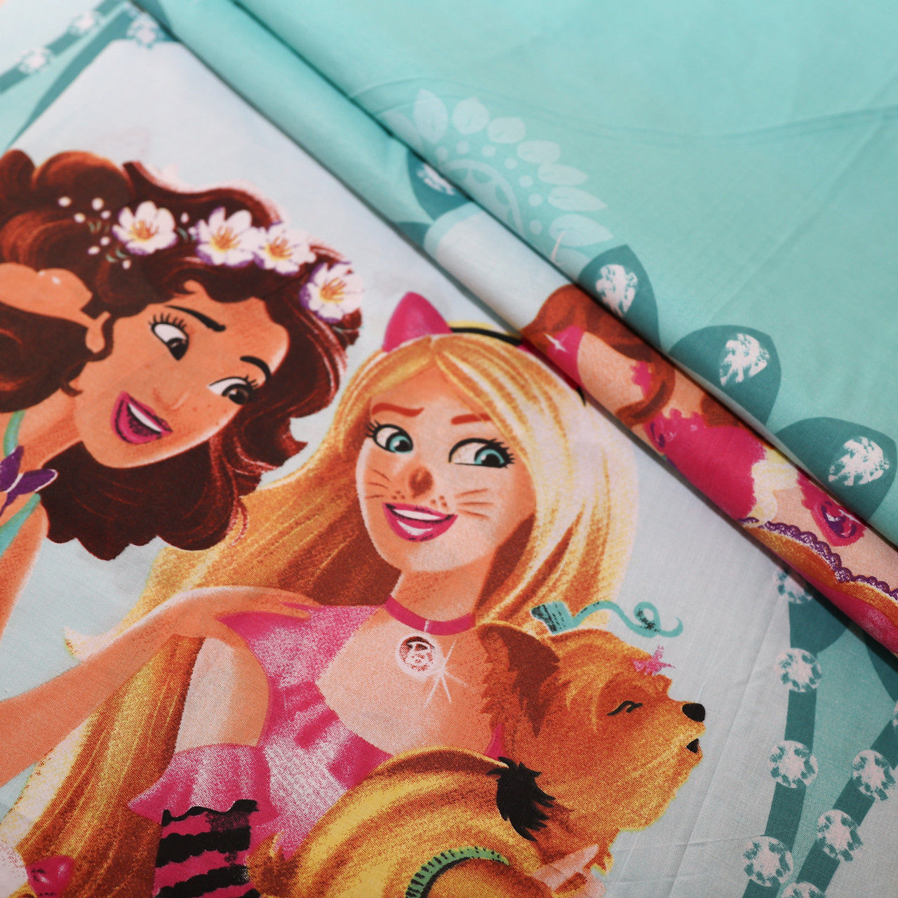 Ткань для постельного белья Бязь "Gold" Lux детская "Секретная дверь Барби" GLB4519