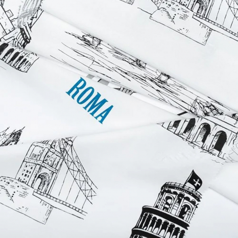 Тканина для постільної білизни Бязь "Gold" Lux "Пам'ятники архітектури світу" GL1404 (A+B) - (50м+50м)