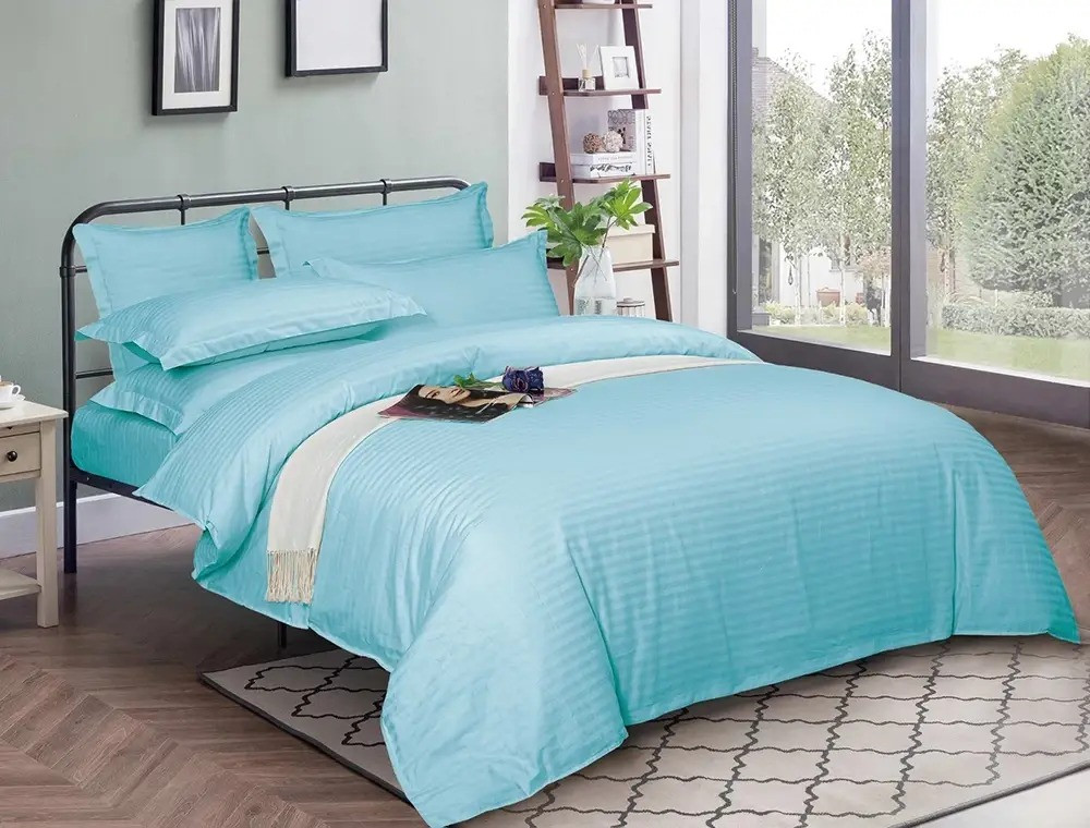 Сімейний набір постільної білизни зі Страйп Сатину №14-4814 Черешенка™