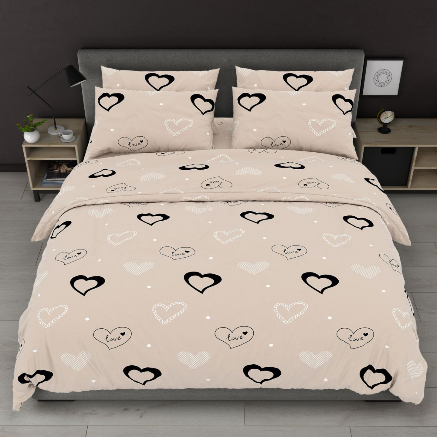 Тканина для постільної білизни Бязь "Gold" Lux GL8224beige