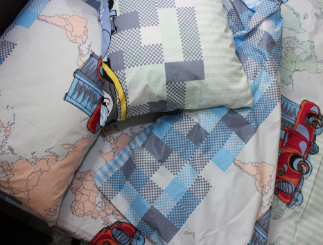 Полуторний набір постільної білизни 150*220 із Бязі "Gold" №164314 Черешенька™