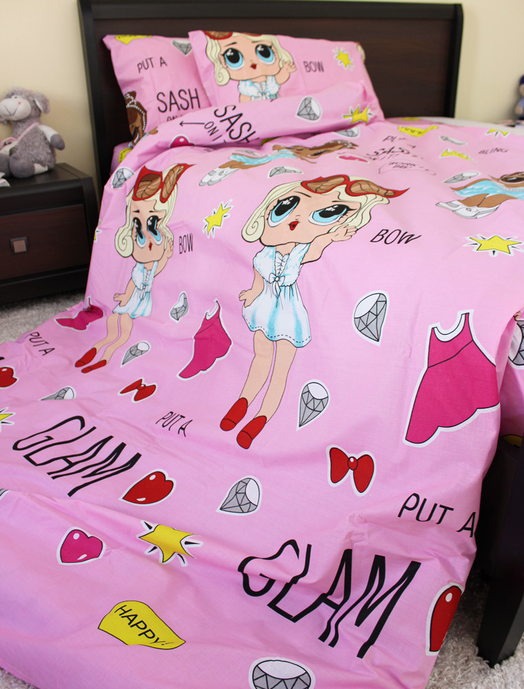 Полуторний набір постільної білизни 150*220 із Бязі "Gold" №167470 Черешенка™