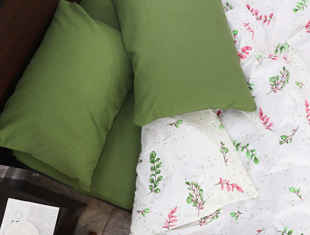 Семейный набор хлопкового постельного белья из Бязи "Gold" №15428AB Черешенка™