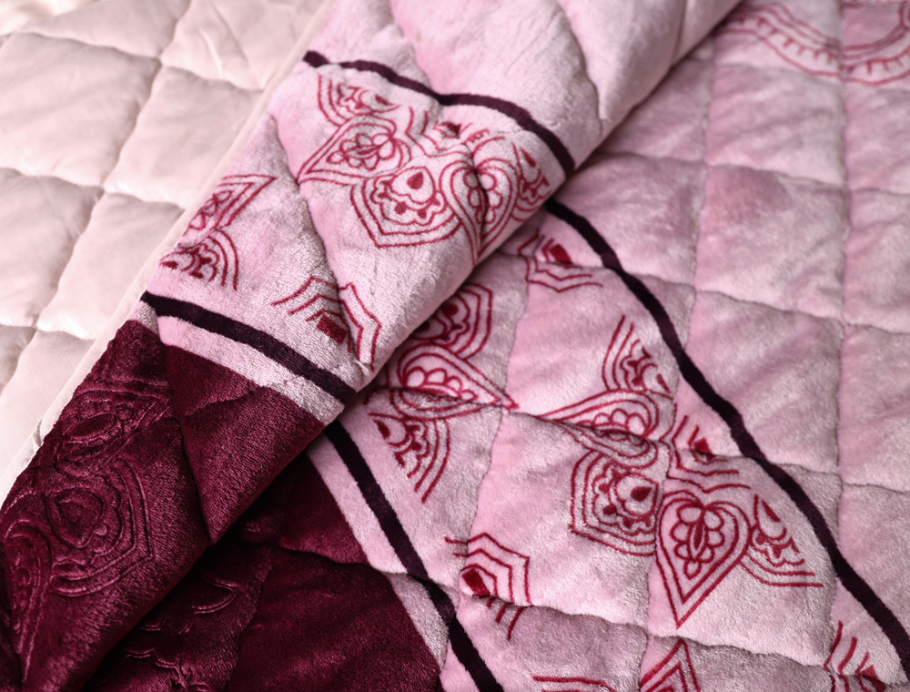 Двоспальне флісове стьобане покривало №55054