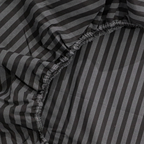 Простирадло на резинці (140*200*25) сіра смужка  №6609051