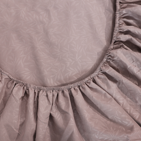 Простирадло на резинці (120*200*25) з гілочками на пудровому  №8582