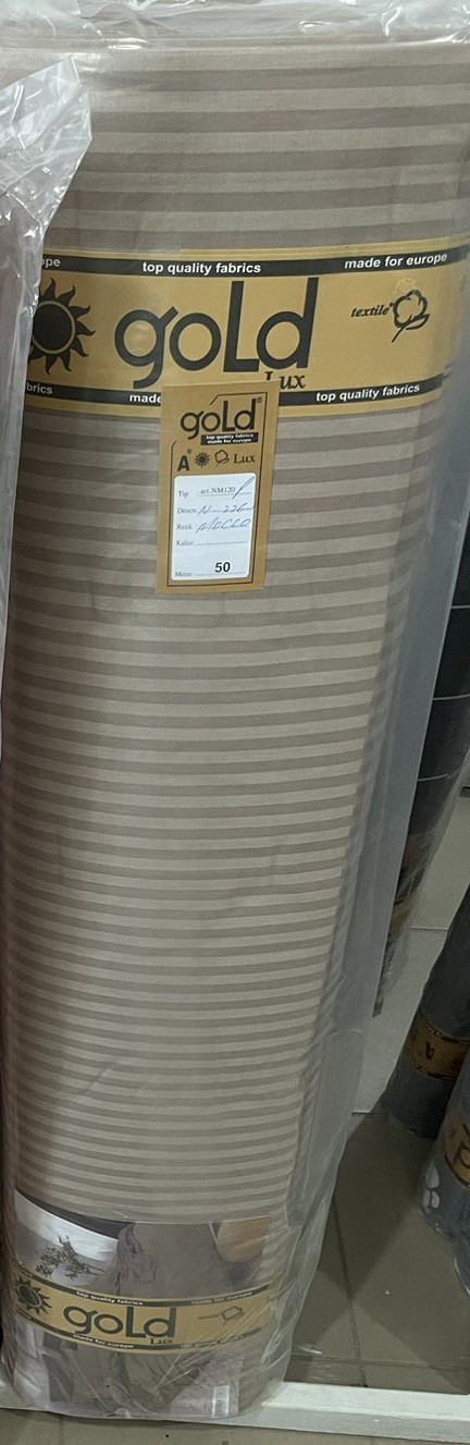 Ткань для постельного белья Бязь "Gold" Lux в полоску GLS226-1Mocco (50м)