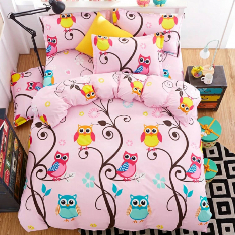 Тканина для постільної білизни Бязь "Gold" Lux дитяча "Совушки на гілках" GLB170