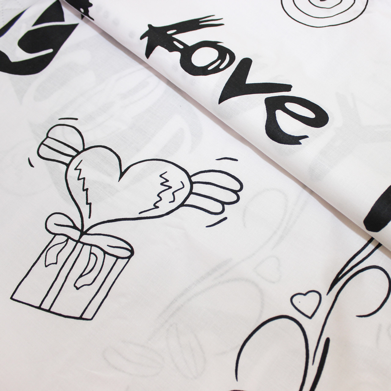 Ткань для постельного белья Бязь "Gold" Lux "Ангел любви" GL1431 (A+B) - (50м+50м)