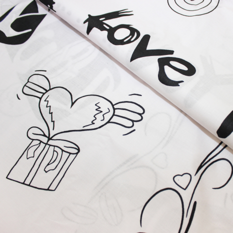 Ткань для постельного белья Бязь "Gold" Lux "Ангел любви" GL1431 (A+B) - (50м+50м)