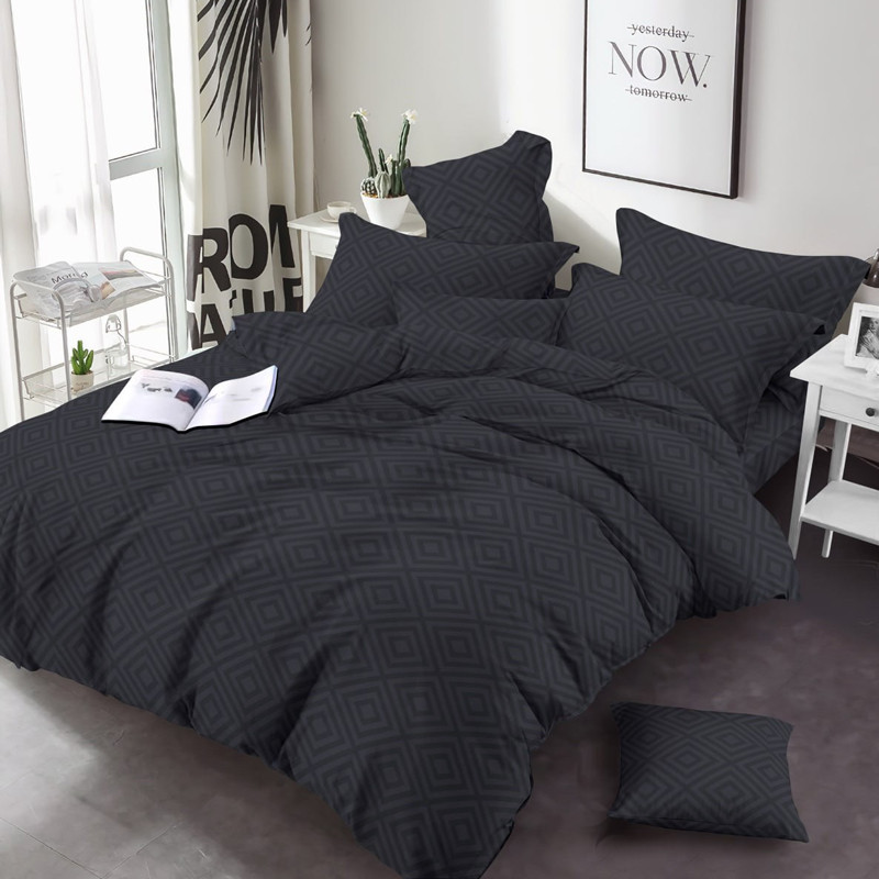 Ткань для постельного белья Бязь "Gold" Lux ромбы GL3485Graphite (50м)