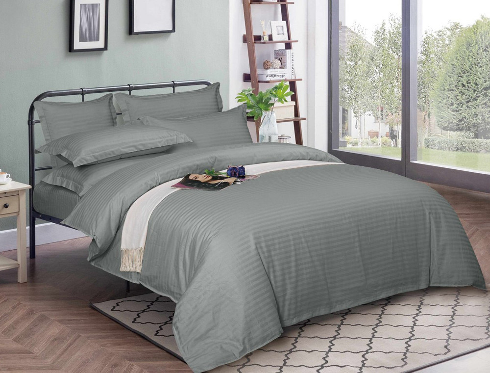 Сімейний набір постільної білизни зі Страйп Сатину №544402 KRISPOL™