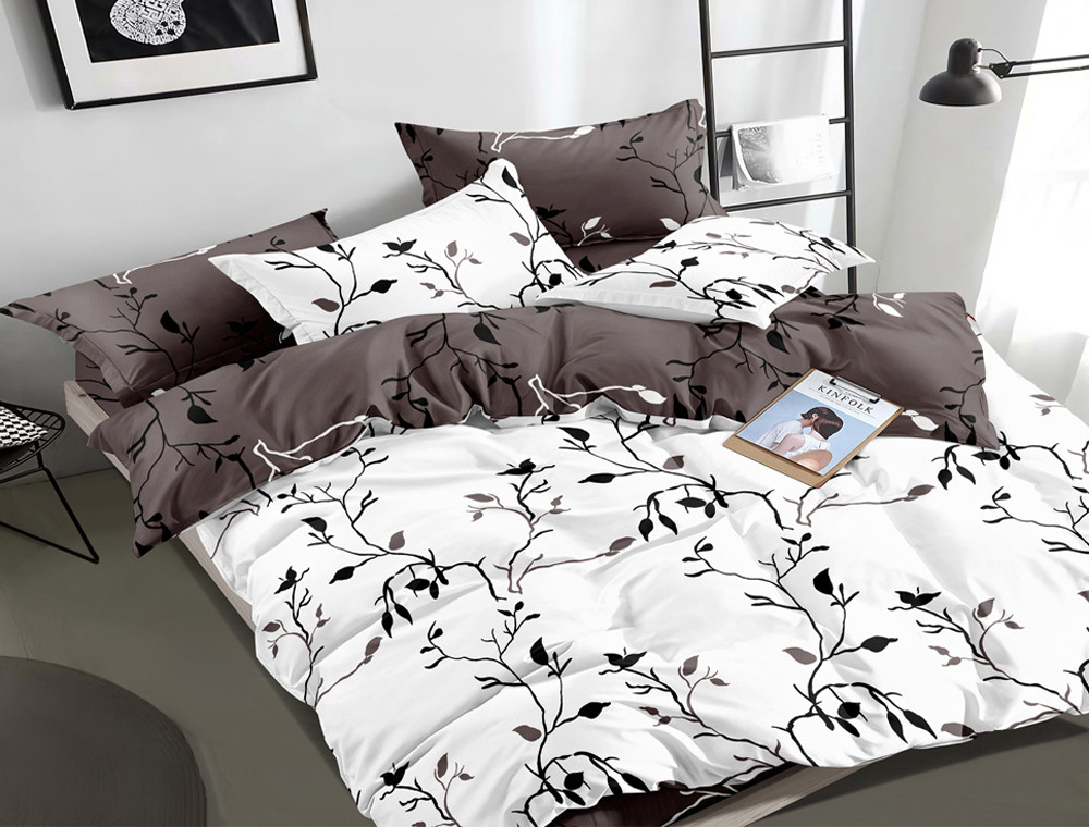 Двоспальний набір постільної білизни 180*220 із Сатину №1059AB Черешенка™