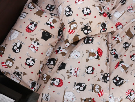 Полуторний набір постільної білизни 150*220 із Бязі "Gold" №166441 Черешенка™