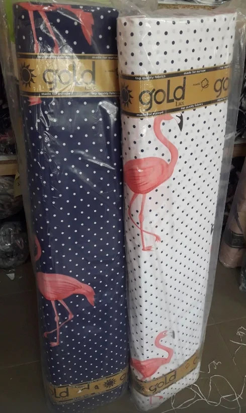 Тканина для постільної білизни Бязь "Gold" Lux "Симпатичний фламінго" GL1360 (A+B) - (50м+50м)