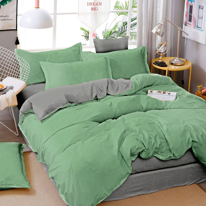 Ткань для постельного белья Бязь "Gold" Lux однотонная GLgreen&gray (A+B) - (50м+50м)