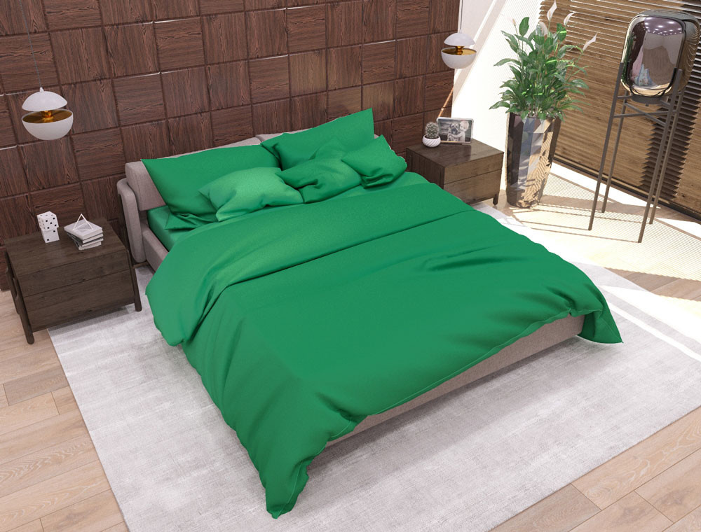 Тканина для постільної білизни Бязь "Gold" Lux однотонна GL1020green (50м)