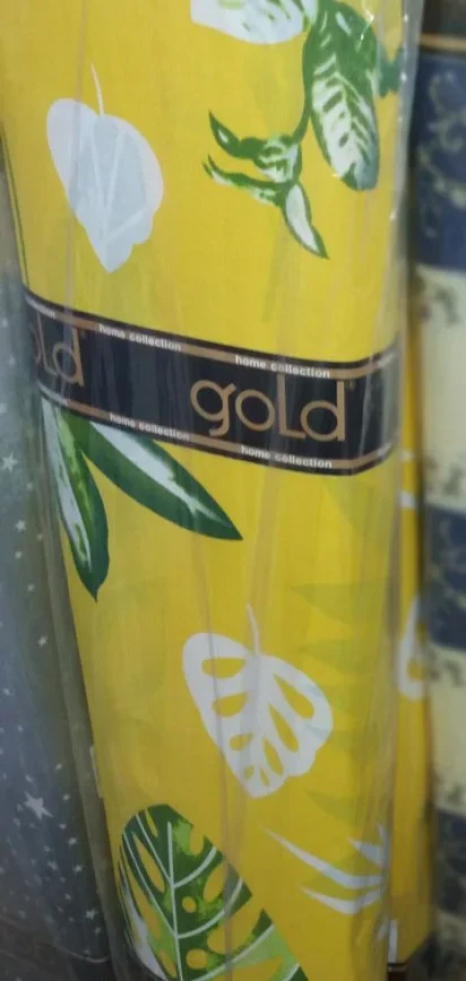 Тканина для постільної білизни Бязь "Gold" Lux "Листя (стилізований, жовтий)" GL2955