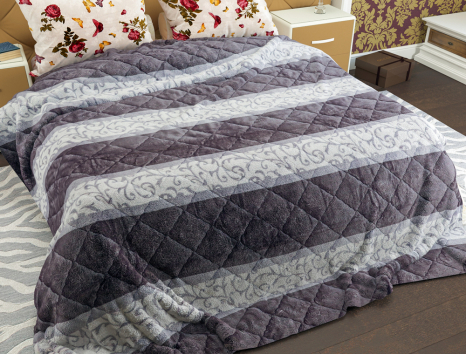 Полуторне флісове стьобане покривало №55049