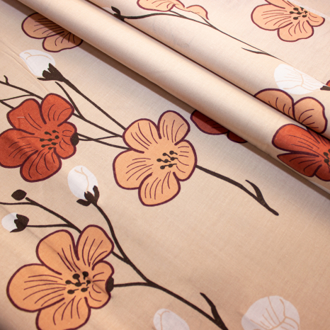 Ткань для постельного белья Бязь "Gold" Lux "Цветение хлопка" GL4204