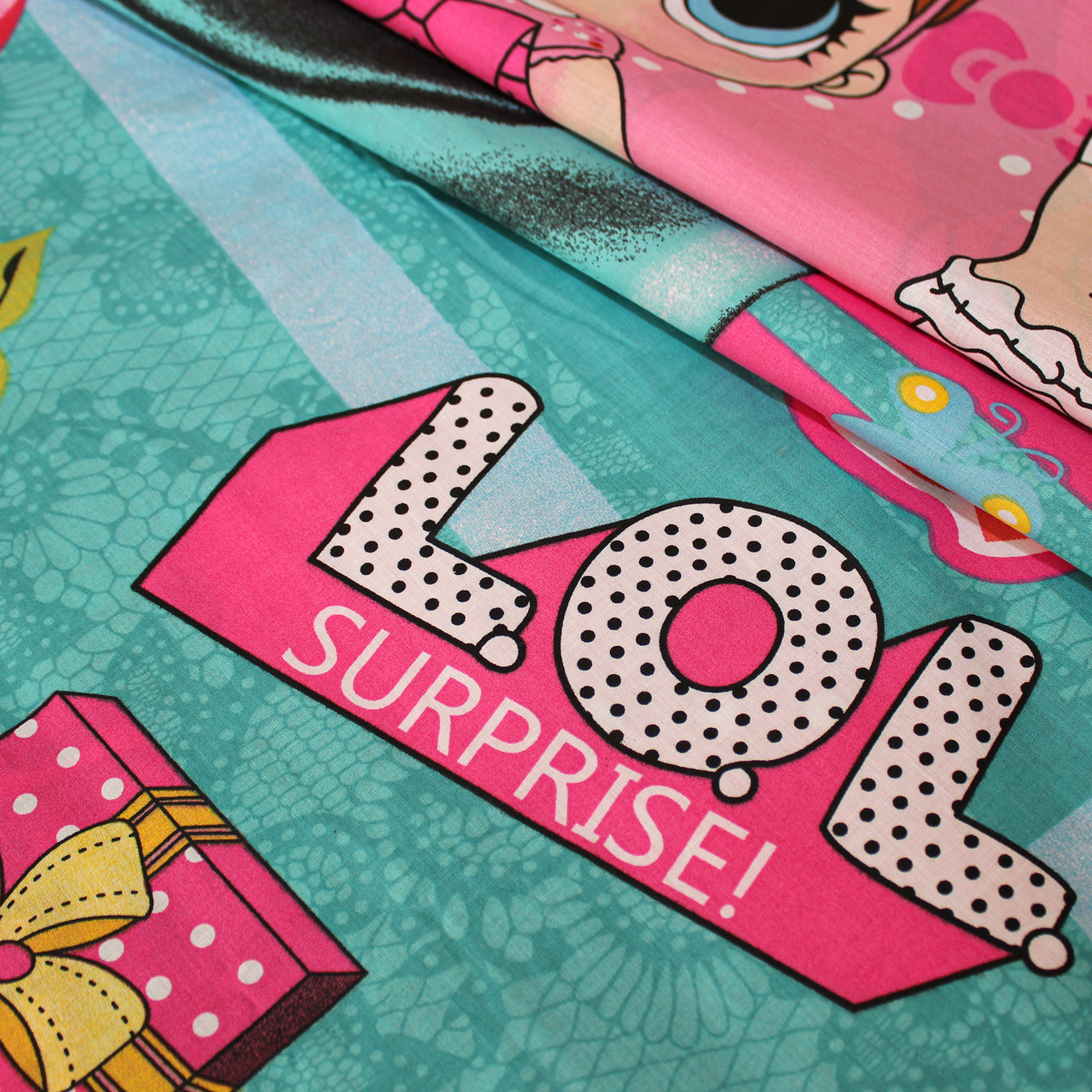 Ткань для постельного белья Бязь "Gold" Lux детская "LOL Сюрприз" GLB4439