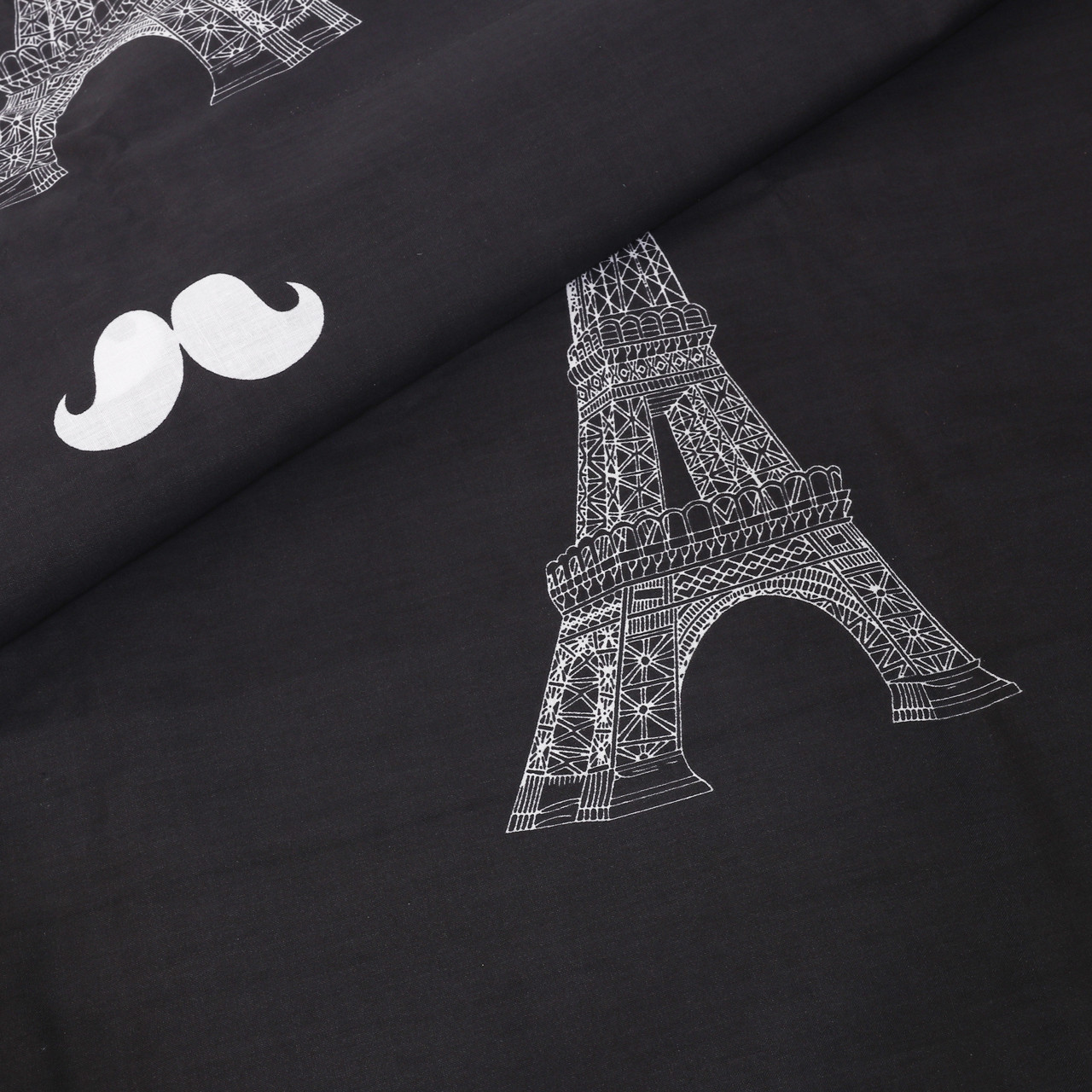 Ткань для постельного белья Бязь "Gold" Lux "Эйфелевое нашествие" GL1644 (A+B) - (50м+50м)