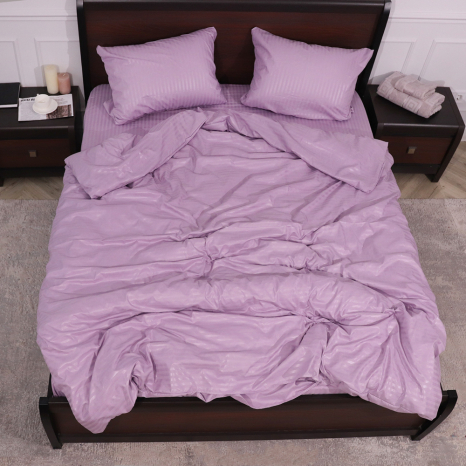 Семейный набор постельного белья 240*220 из микрофибры в полоску №200019 Черешенка™