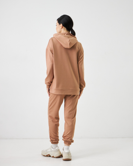 Женский спортивный костюм с капюшоном (Размер XL) бежевый №20222141