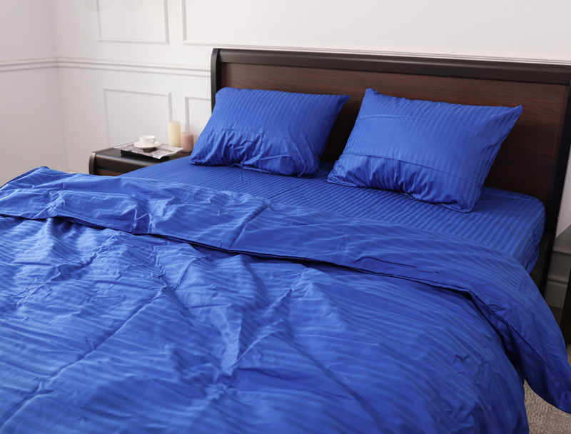 Двоспальний набір постільної білизни 180*220 зі Страйп Сатину №544030 KRISPOL™