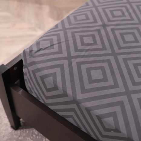 Простирадло на резинці (140*200*25) сіра геометрія №668118