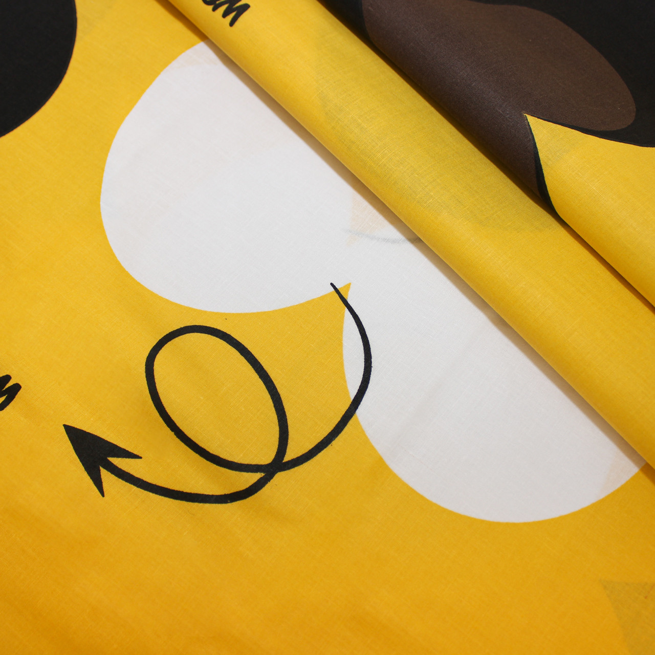 Тканина для постільної білизни Бязь "Gold" Lux "Дивовижне кохання (жовтий)" GL4154